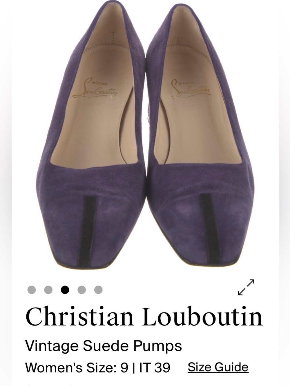 Christian Louboutin Purple Suede Low Square-Toe Pumps